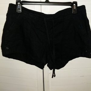 Black Cloth Shorts W/ Drawstring and Pockets